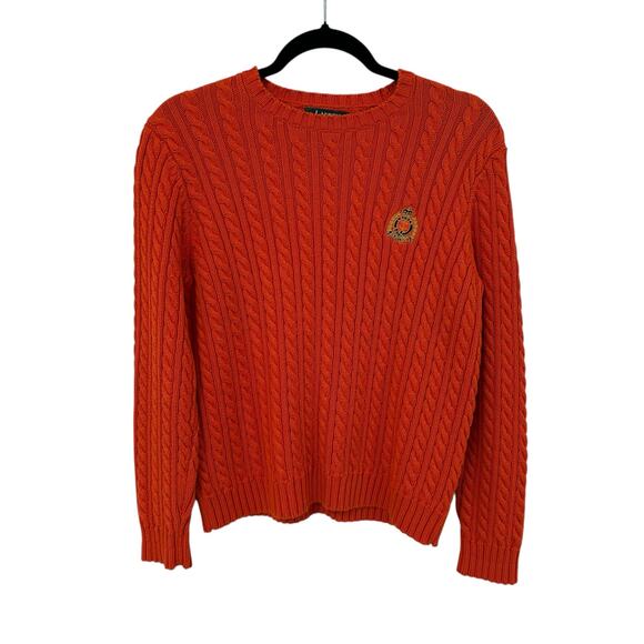 Vintage Lauren Ralph Lauren Orange Pullover Knit Sweater Womens Petite Small - Picture 1 of 5